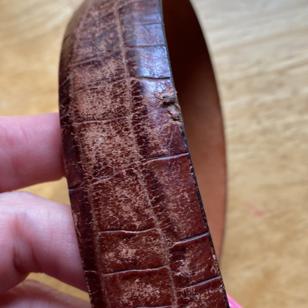 Belt Brown color Martin Dingman brand Alligator-Grain Leather Size 38 pre-owned - Picture 3 of 15